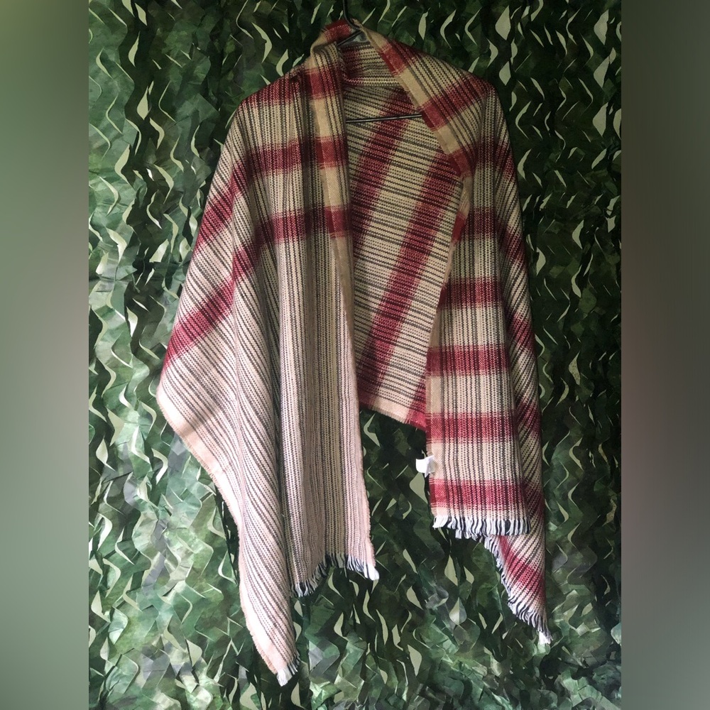 Striped Red and Black Shawl